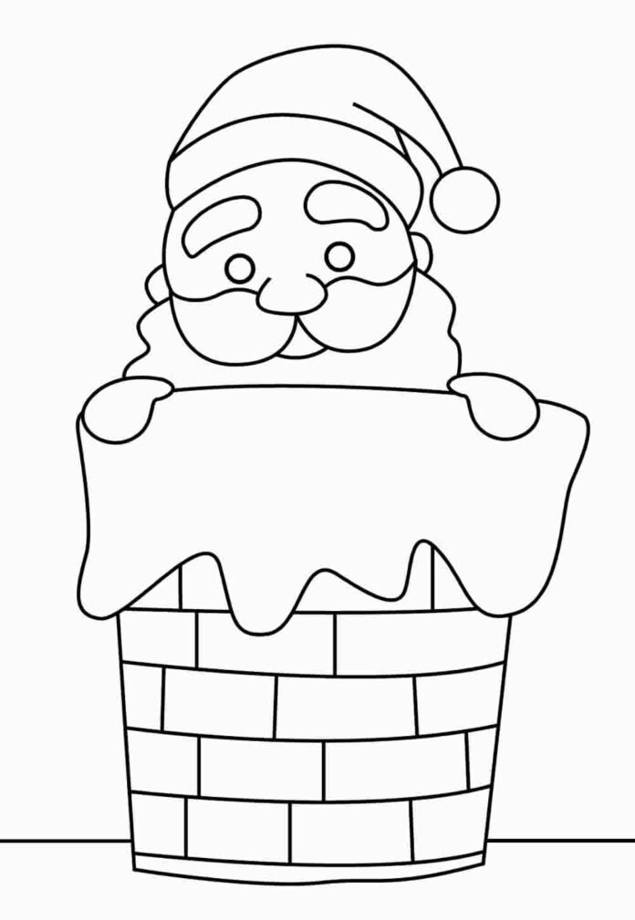 Desenhos Do Papai Noel Na Chamin Para Colorir E Imprimir