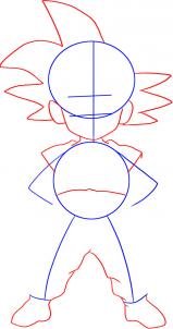 Como desenhar o GOKU CHIBI (Dragon Ball) passo a passo, fácil e rápido 
