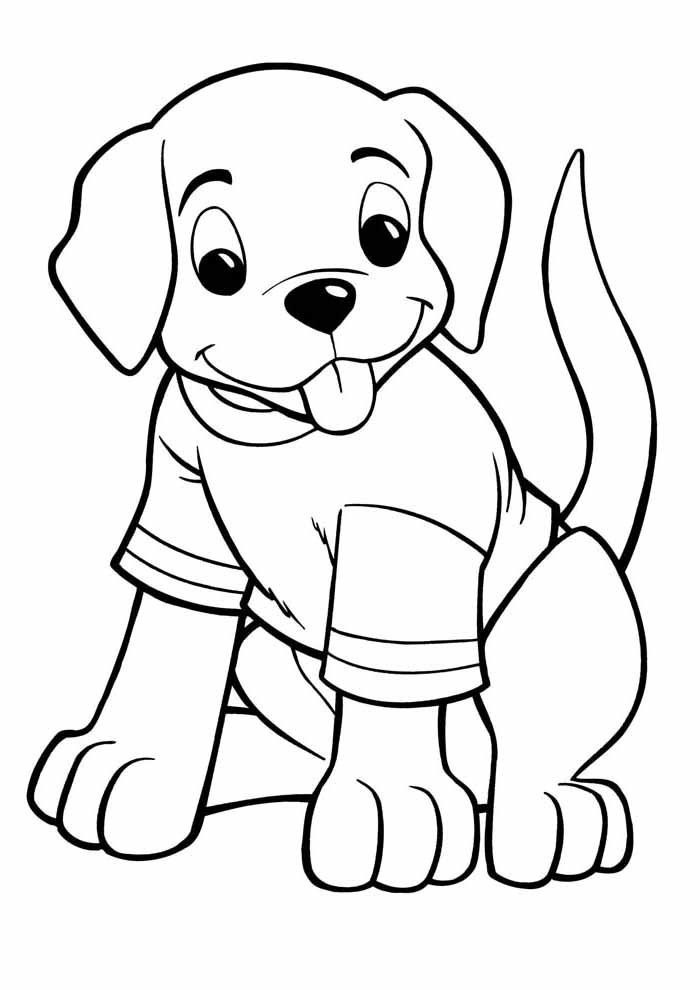 cachorro para colorir usando camiseta