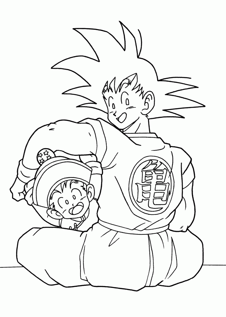 colorir goku desenho para pintar