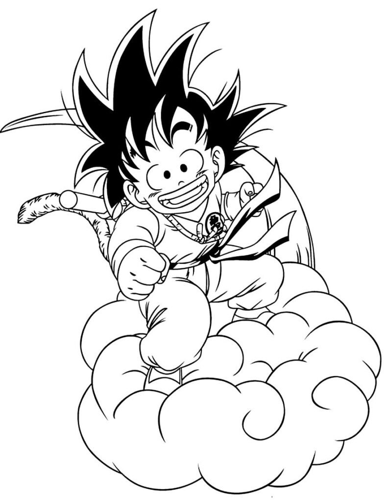 desenho do goku para colorir crianca