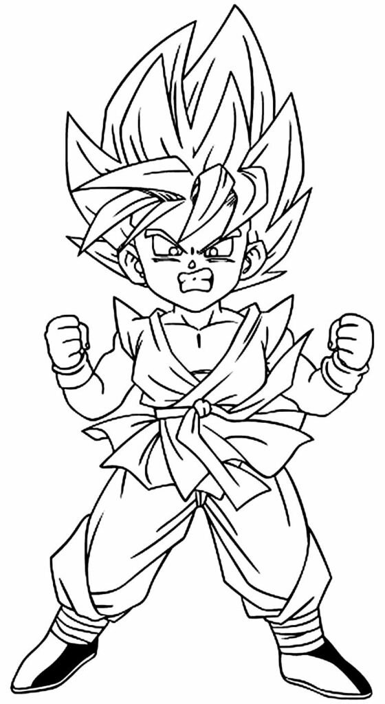 desenho do goku para colorir gt super saiyajin