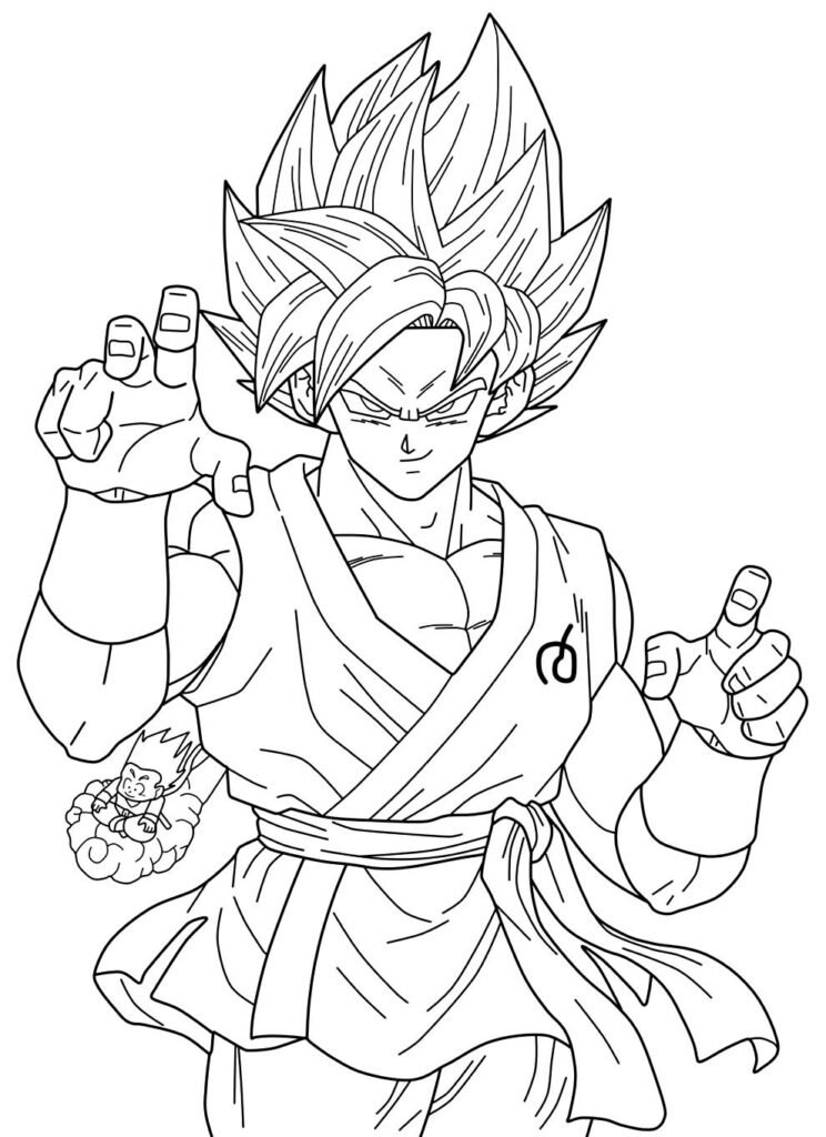 desenho do goku para colorir super