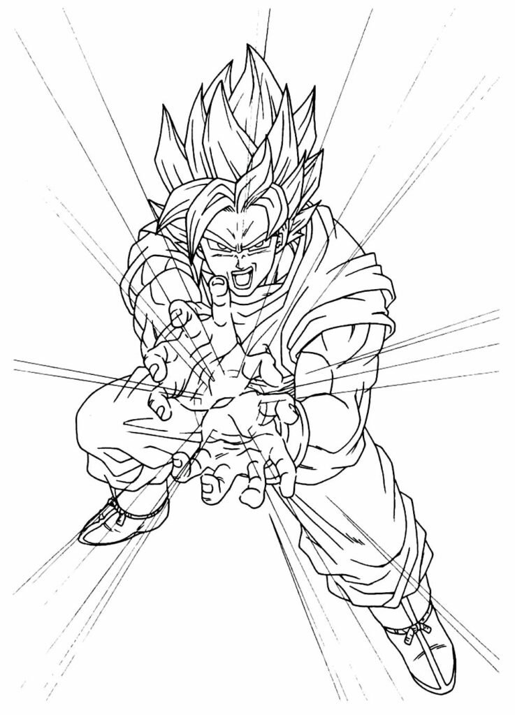 desenho do goku para colorir super saiyajin 2