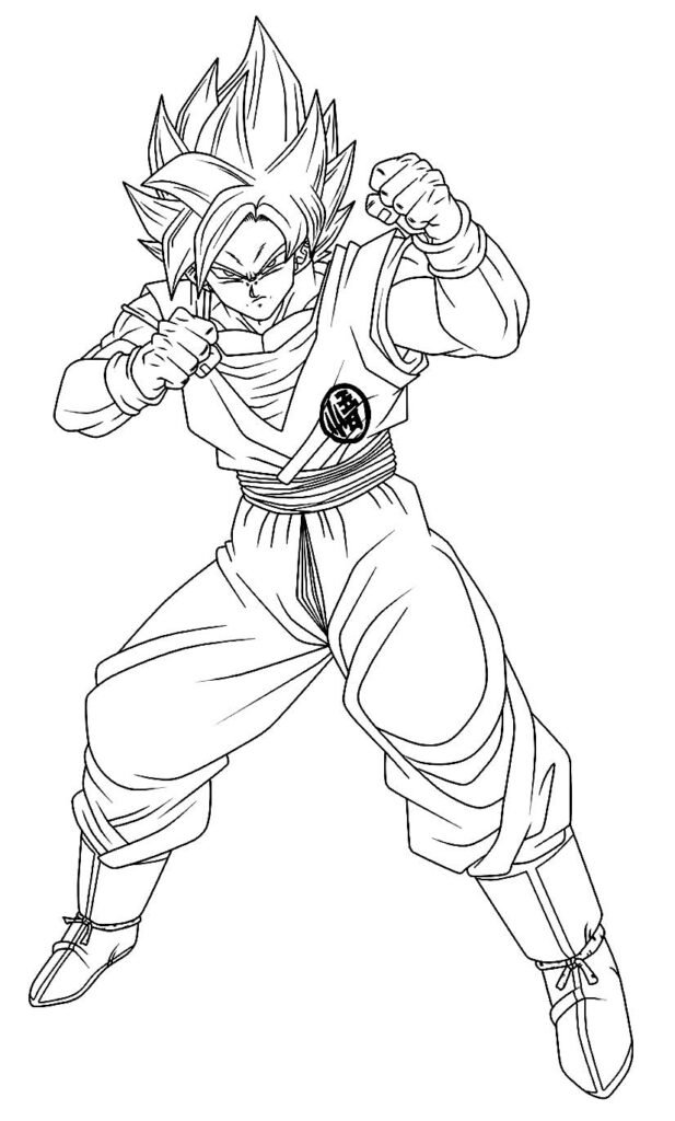 desenho do goku para colorir super saiyajin