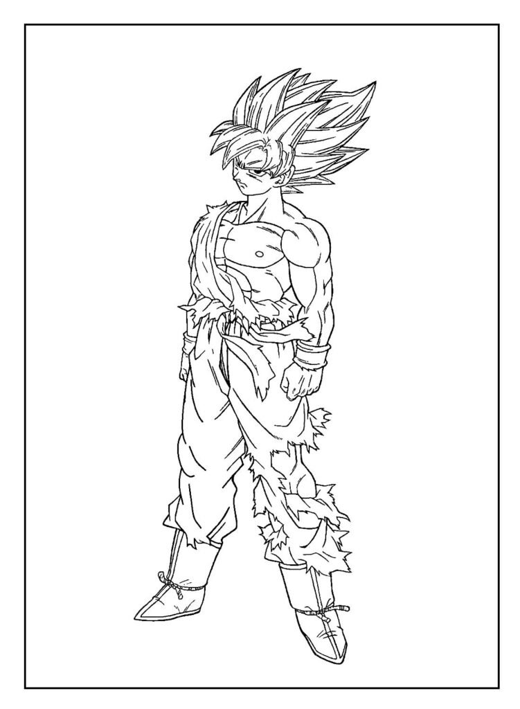 desenho para colorir de goku 10