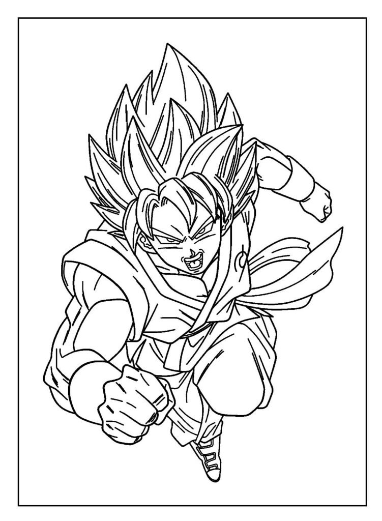 desenho para colorir de goku 13