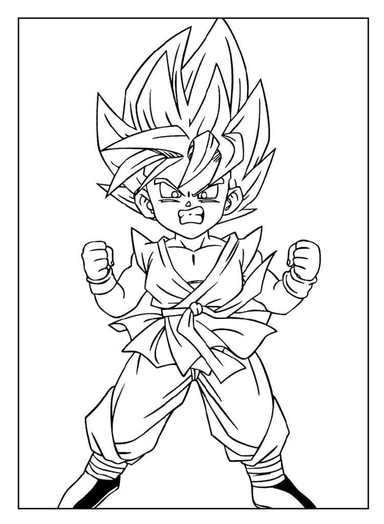 desenho para colorir de goku 14