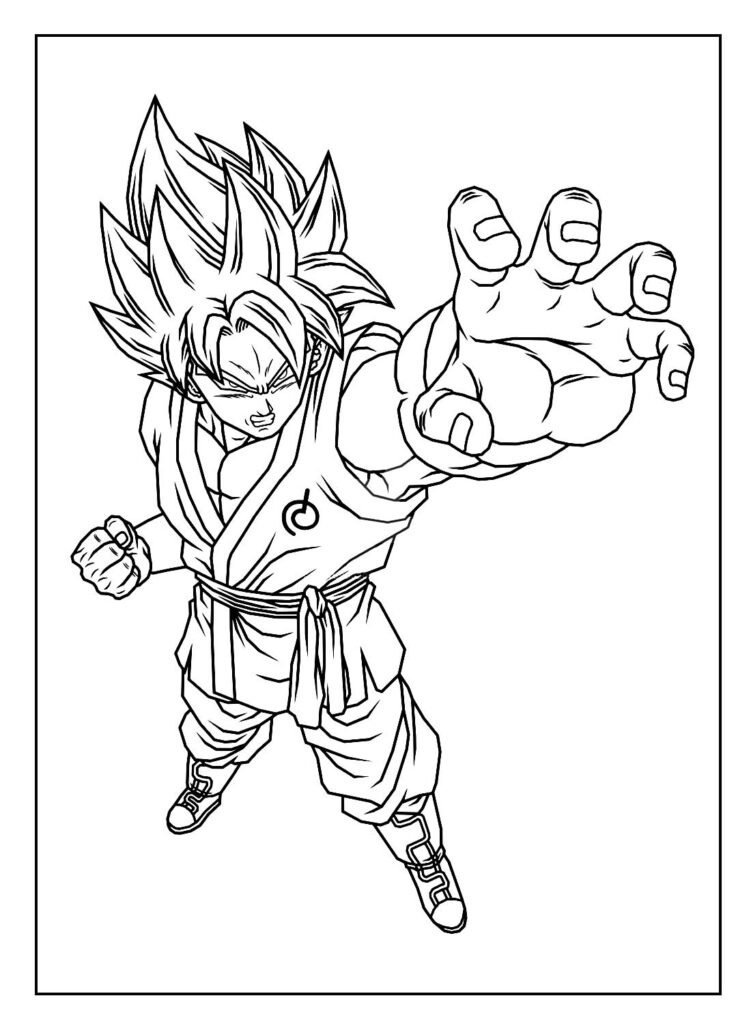 desenho para colorir de goku 18