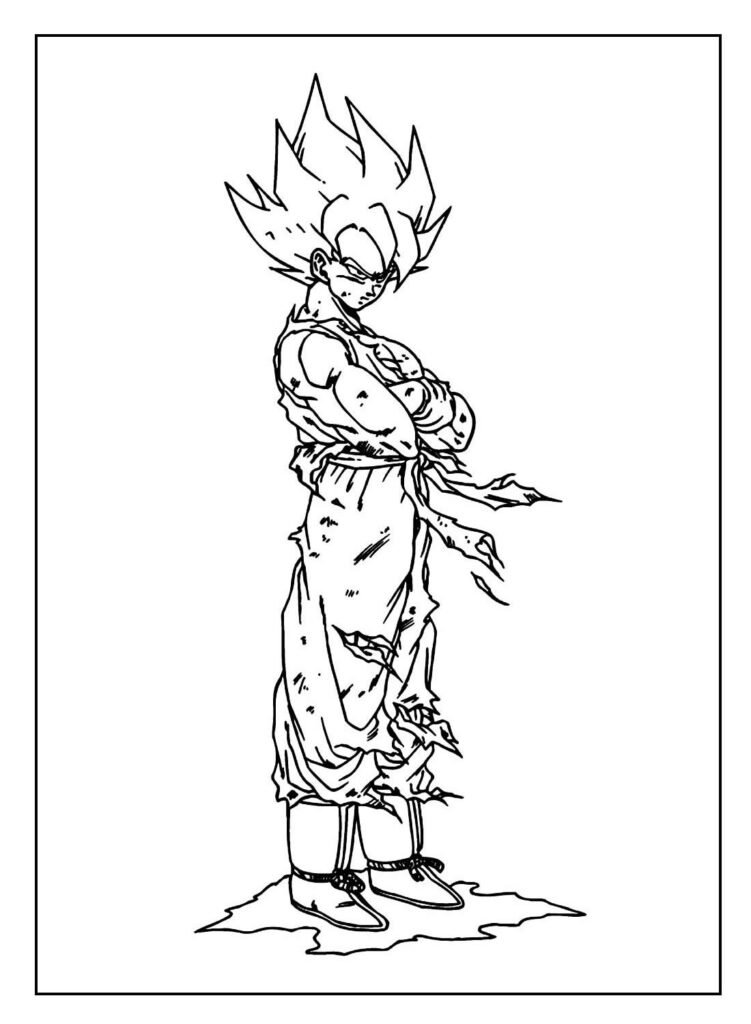 desenho para colorir de goku 21