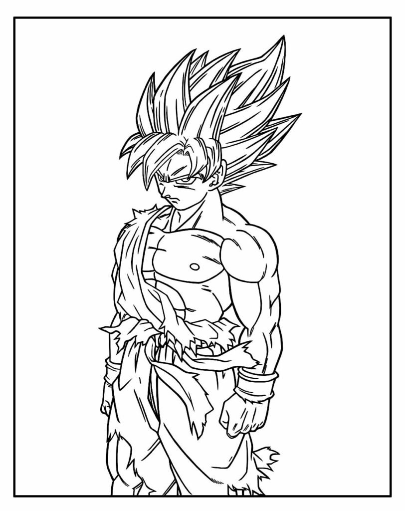 desenho para colorir de goku pagina para pintar 3