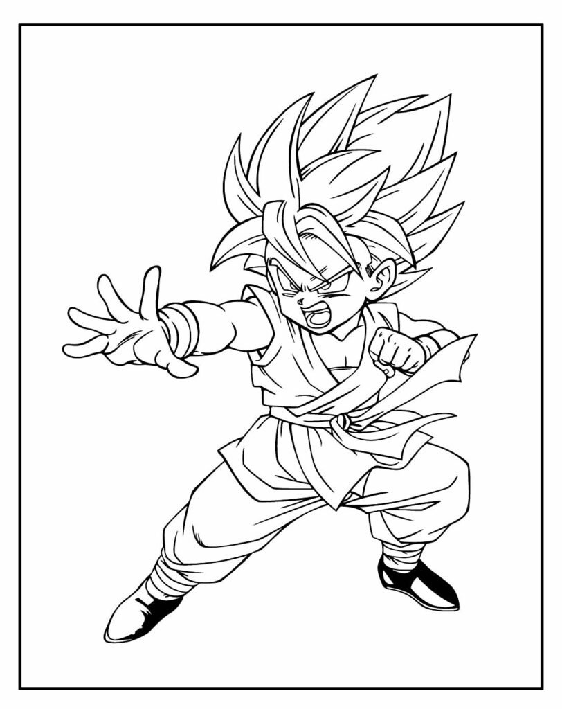 desenho para colorir de goku pagina para pintar 4