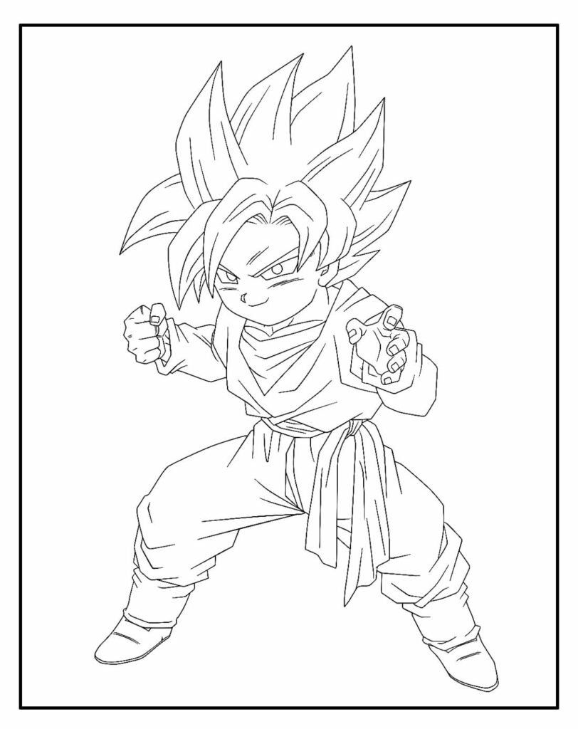 desenho para colorir de goku pagina para pintar 9