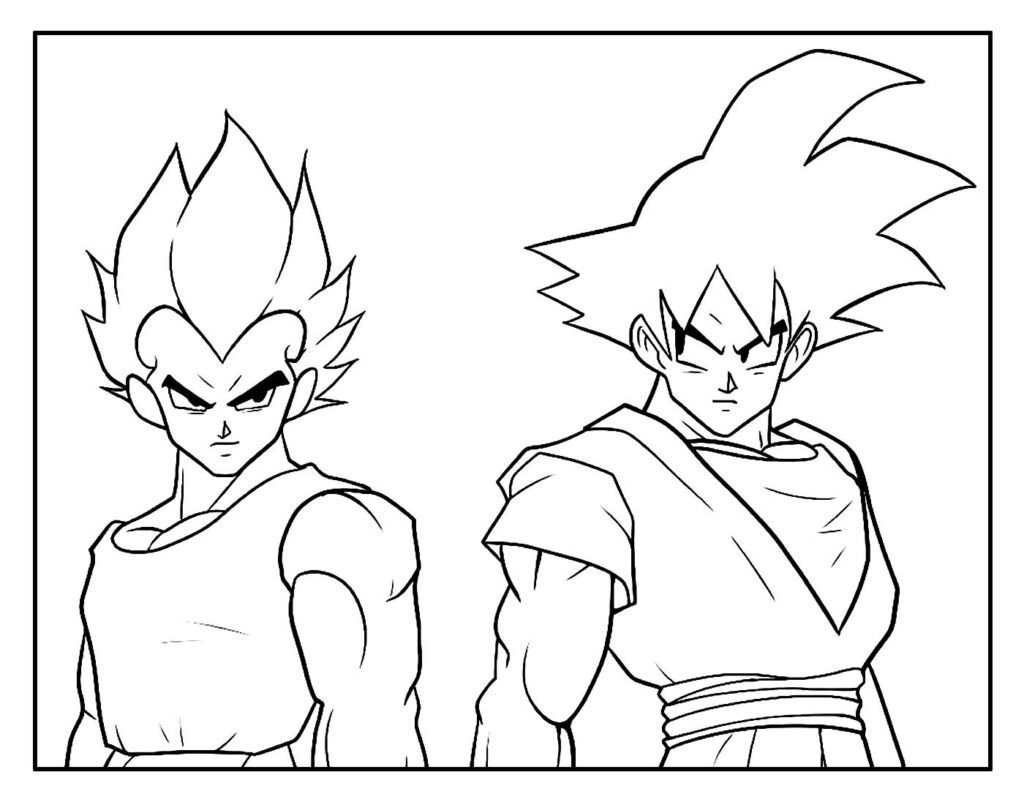 desenhos de goku para pintar e colorir em casa 10