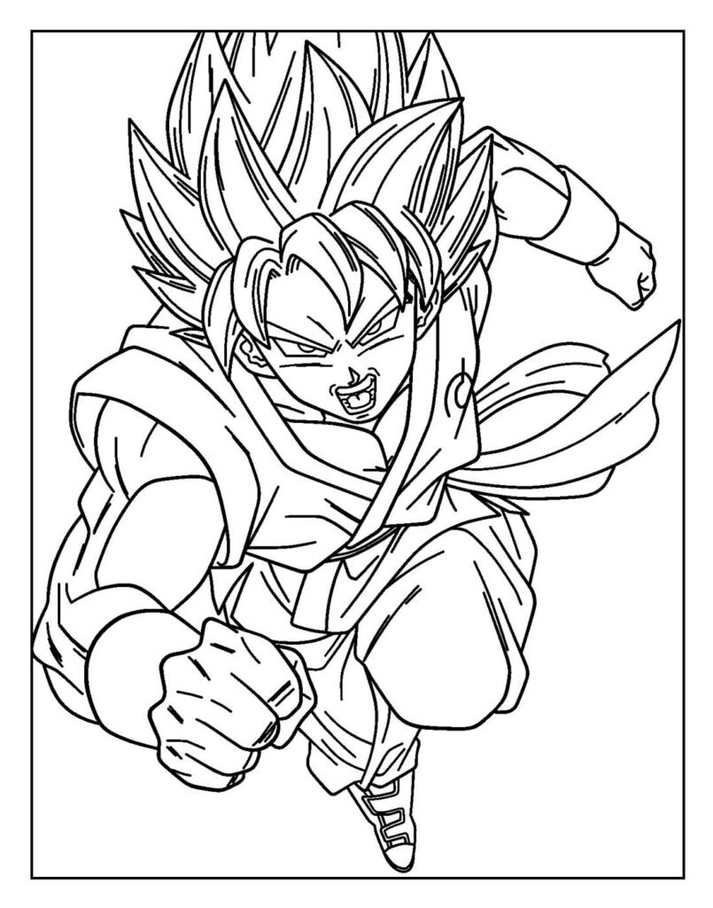 desenhos de goku para pintar e colorir em casa 2