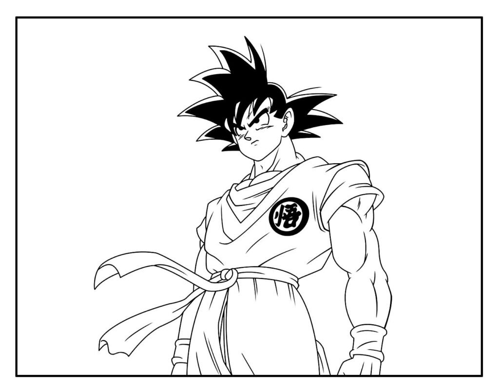 desenhos de goku para pintar e colorir em casa 5