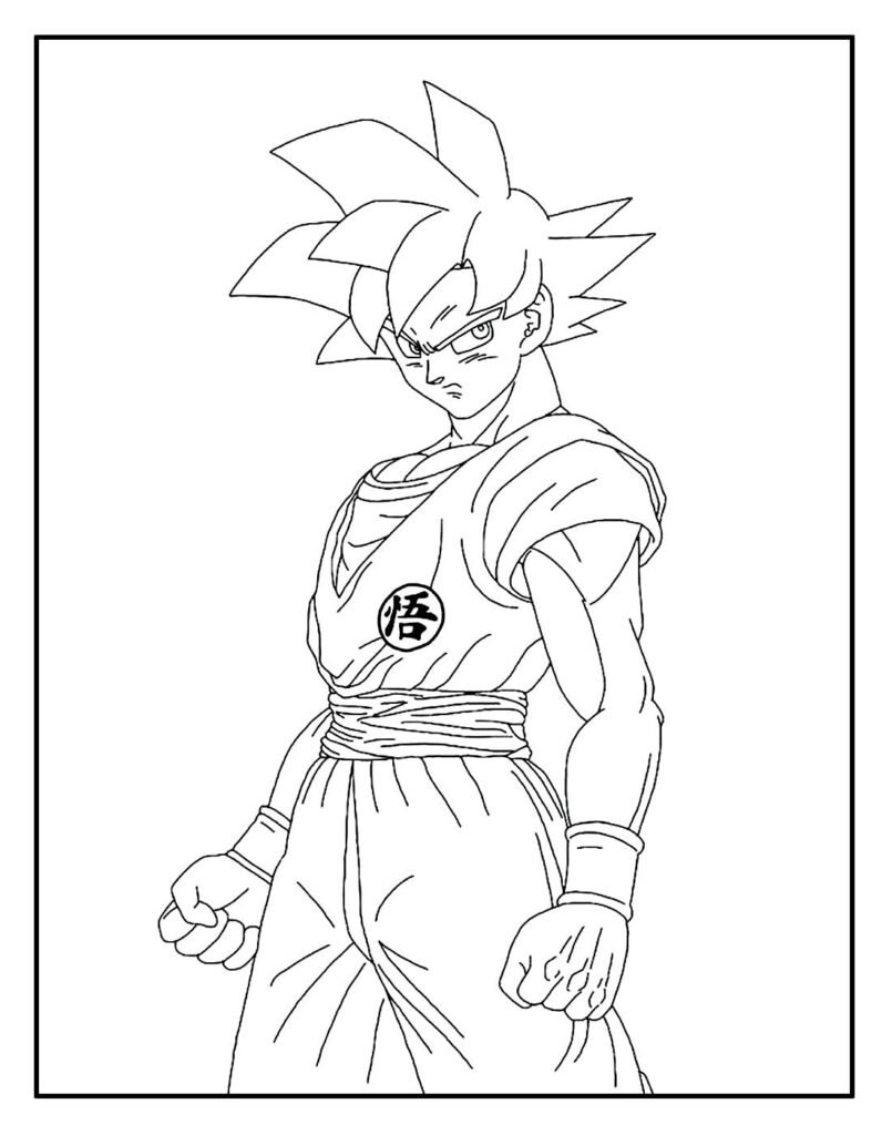 desenhos de goku para pintar e colorir em casa 6