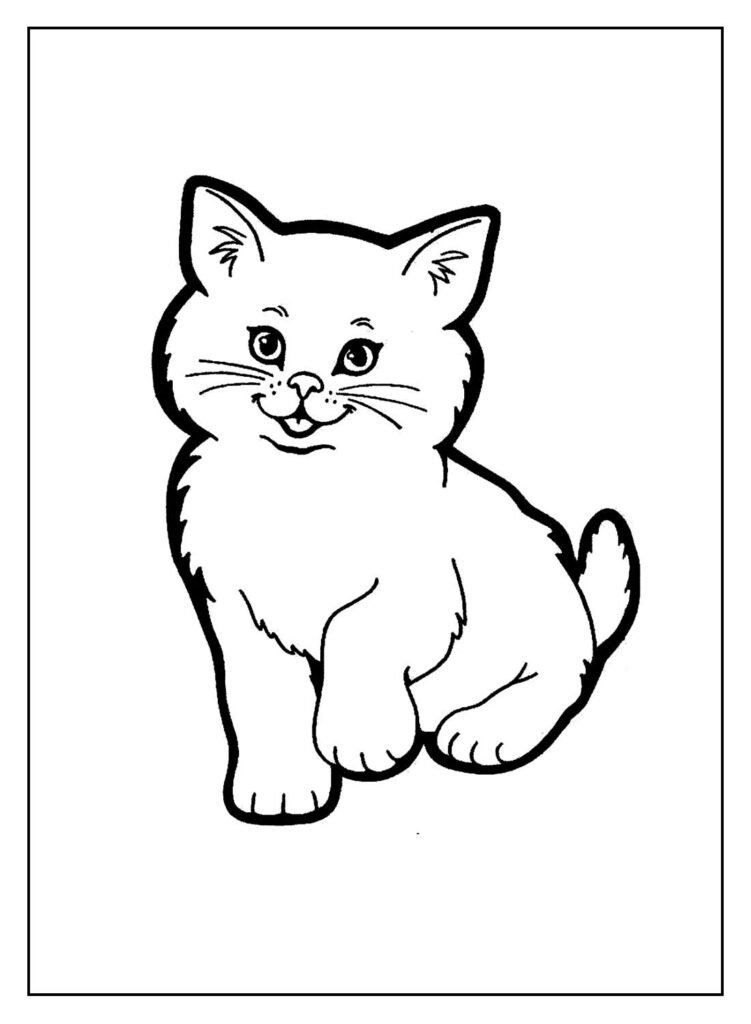 página para colorir de desenho de gato fofo e doce 2028259 Vetor no Vecteezy