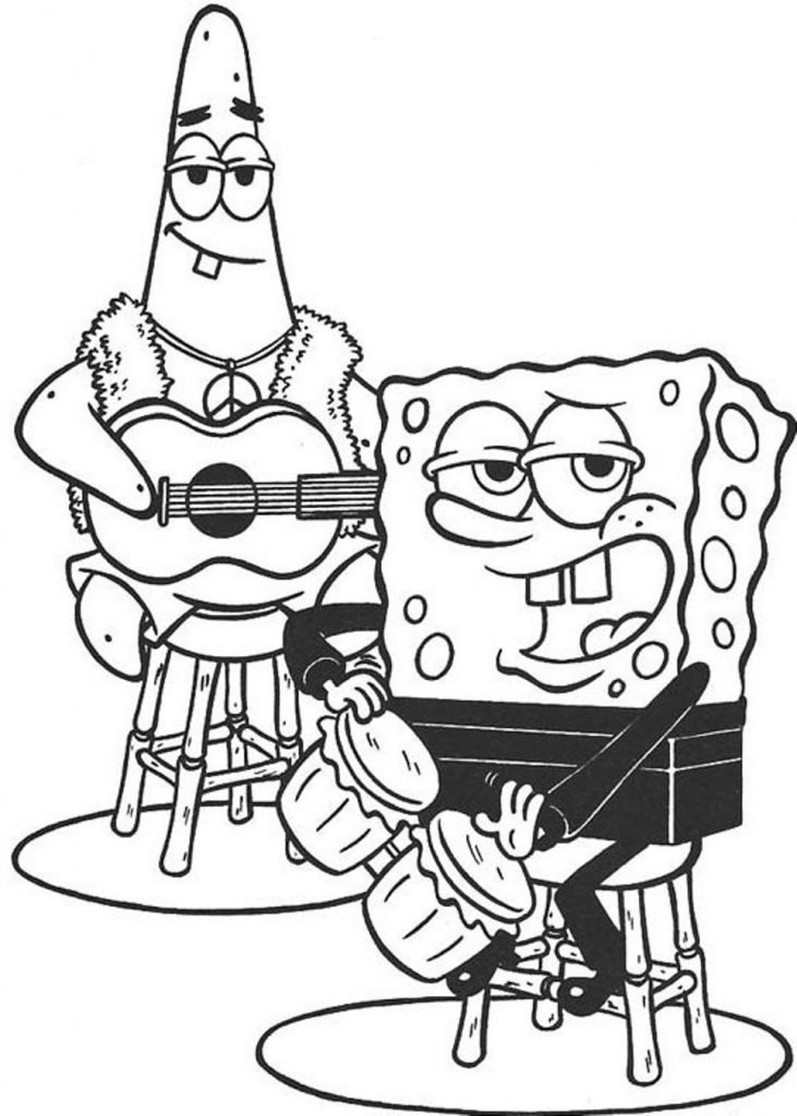 bob esponja para colorir e pintar