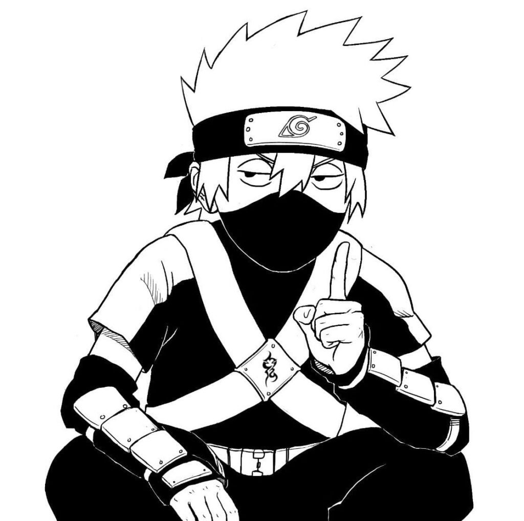 desenho kakashi para colorir kid