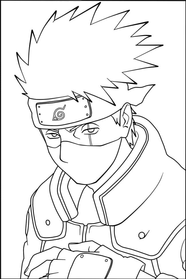 desenho kakashi para colorir página