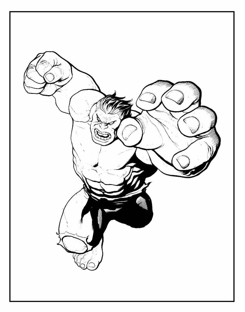 desenho lindo de hulk para pintar e colorir 4