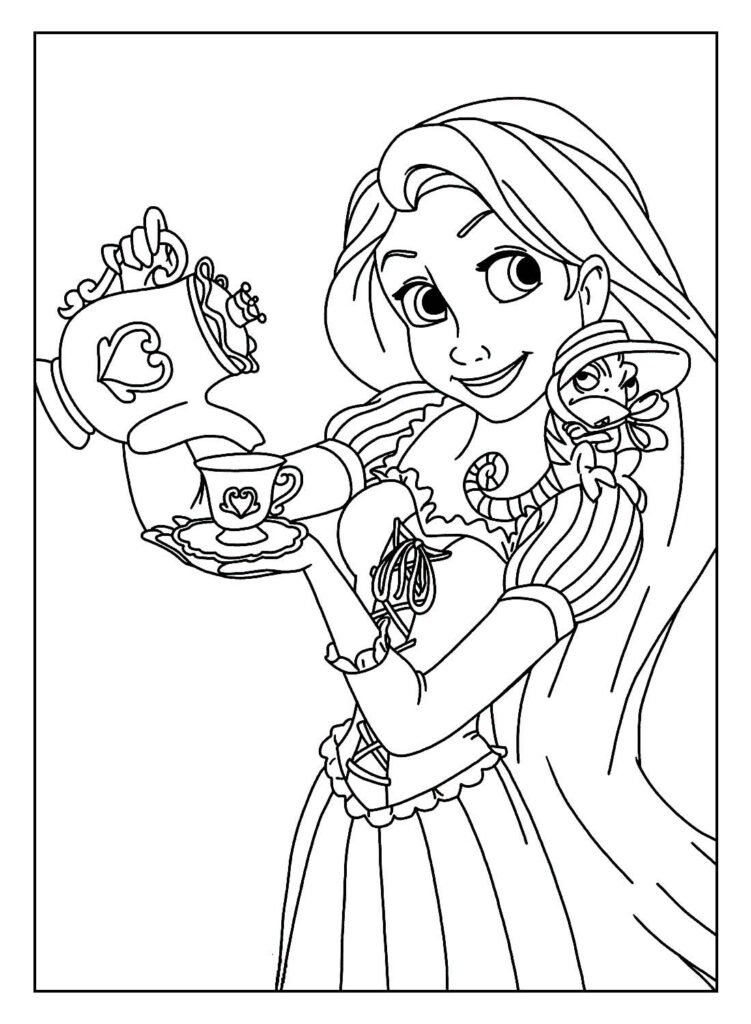 desenhos da rapunzel para pintar e colorir 10