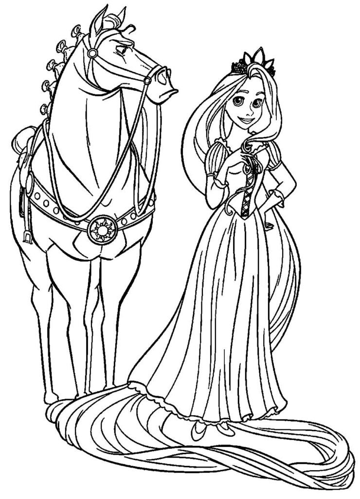 desenhos da rapunzel para pintar e colorir 12