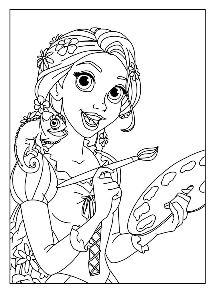 desenhos da rapunzel para pintar e colorir 17