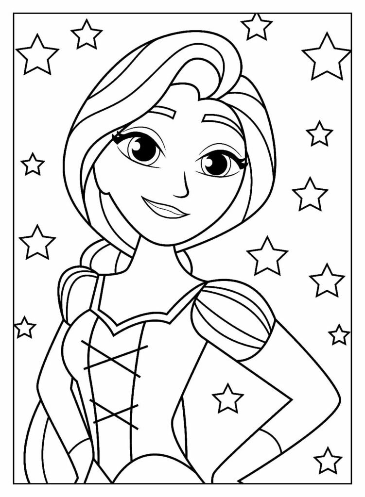 desenhos da rapunzel para pintar e colorir 24