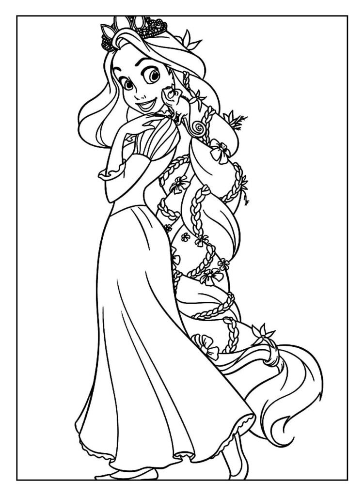 desenhos da rapunzel para pintar e colorir 9