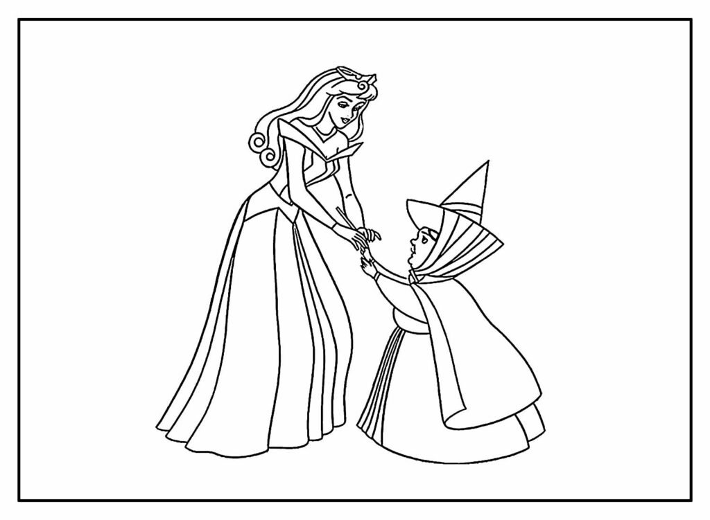 A bela adormecida princesa Aurora da disney desenho animado #pintar #p