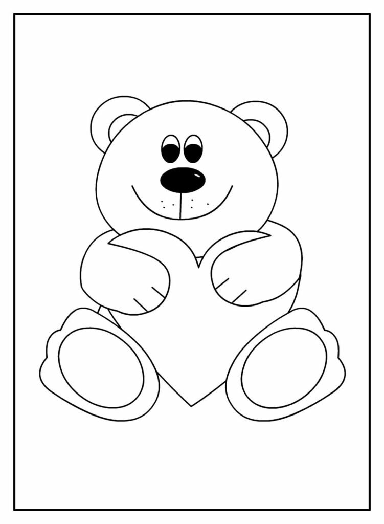 desenhos de coração para colorir e pintar ursinho (3)