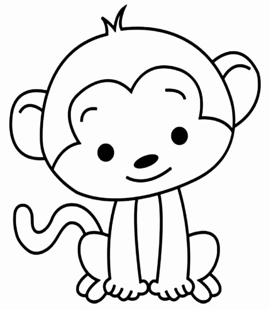 Desenho de Cabeça de macaco para colorir