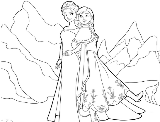 elsa-e-ana-frozen-para-colorir