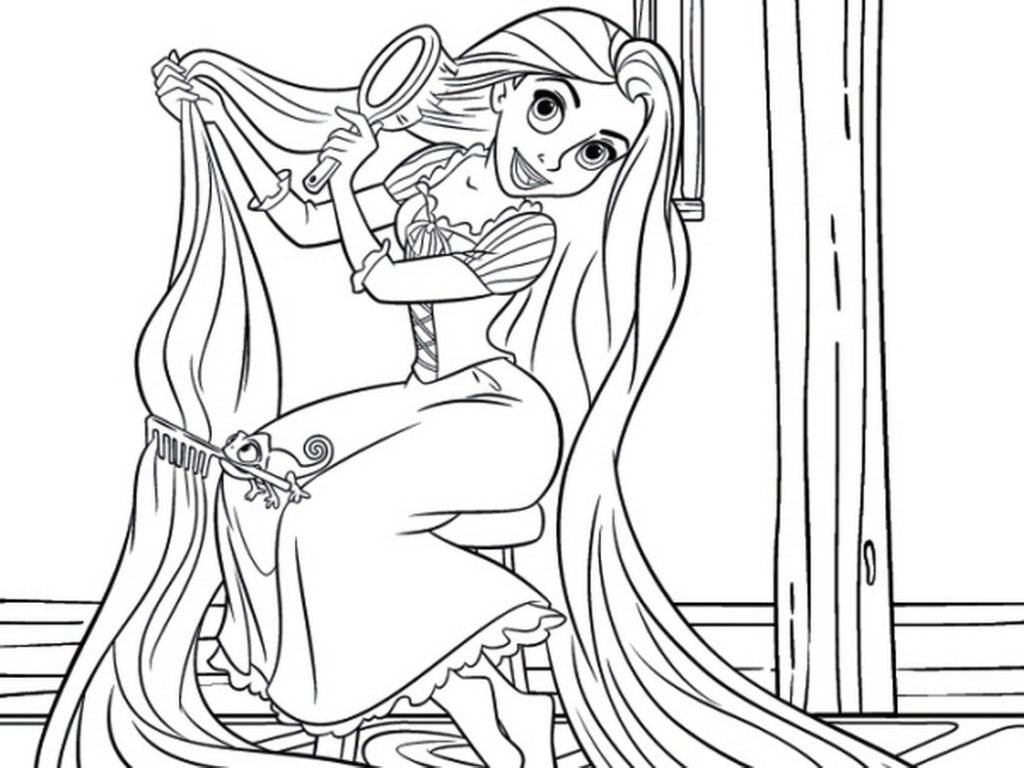 rapunzel para colorir e pintar