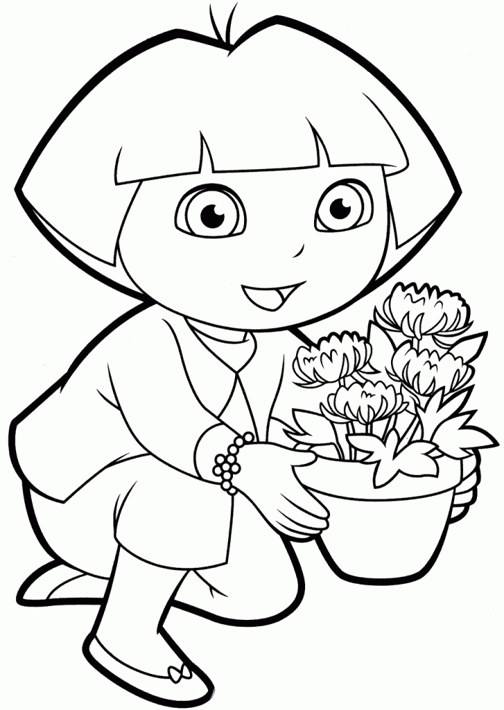 dora aventureira para colorir e pintar