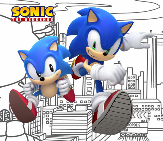 sonic para colorir