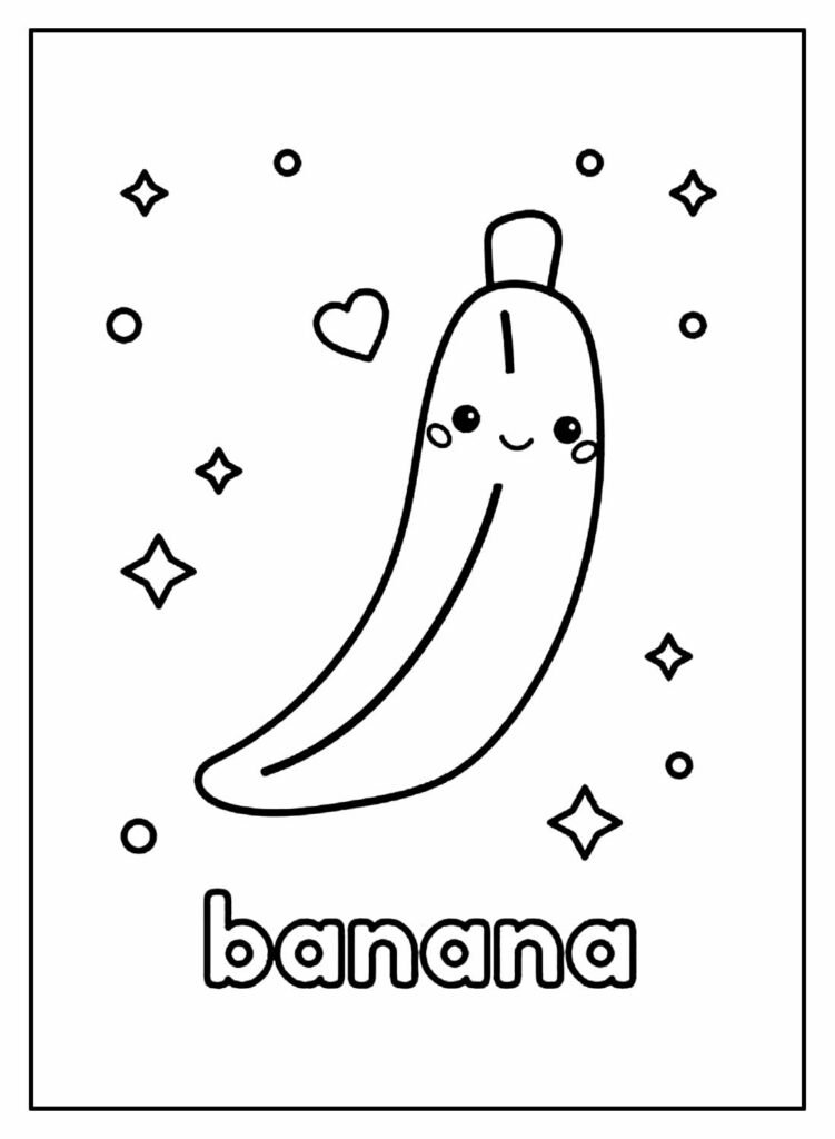 Desenho de banana para colorir para crianças