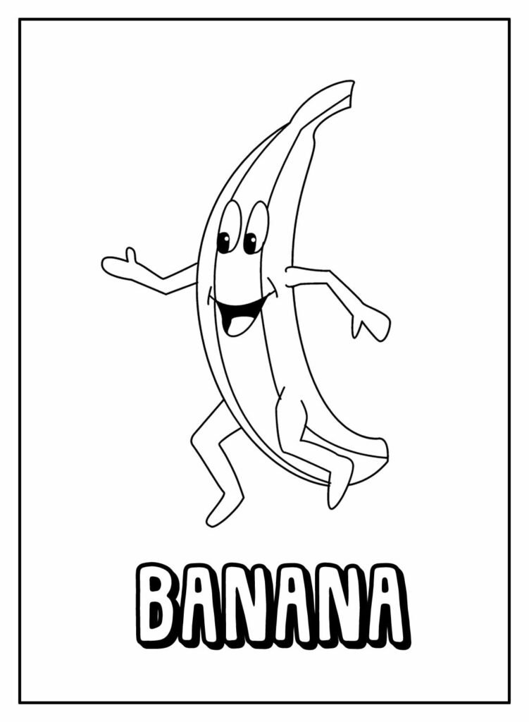 Banana para Colorir: +60 Desenhos Fofos para Imprimir!