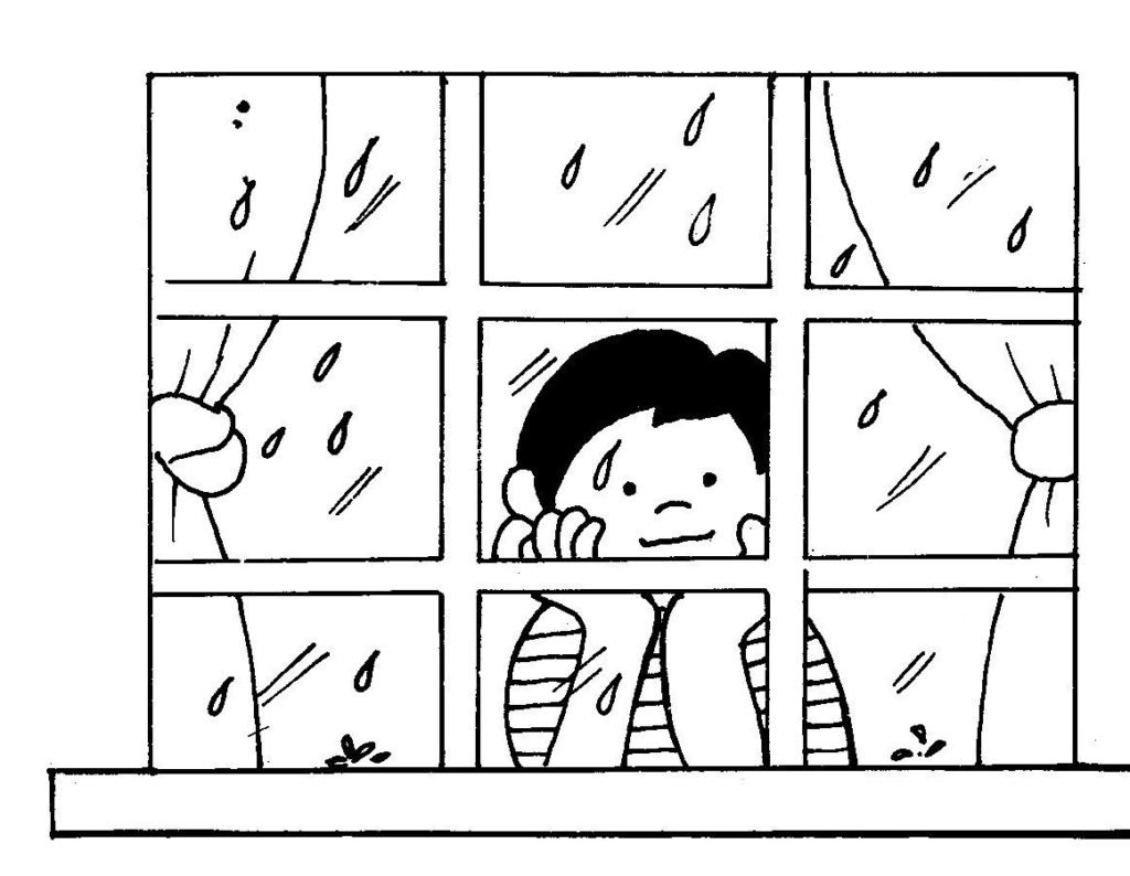 janela para colorir chuva