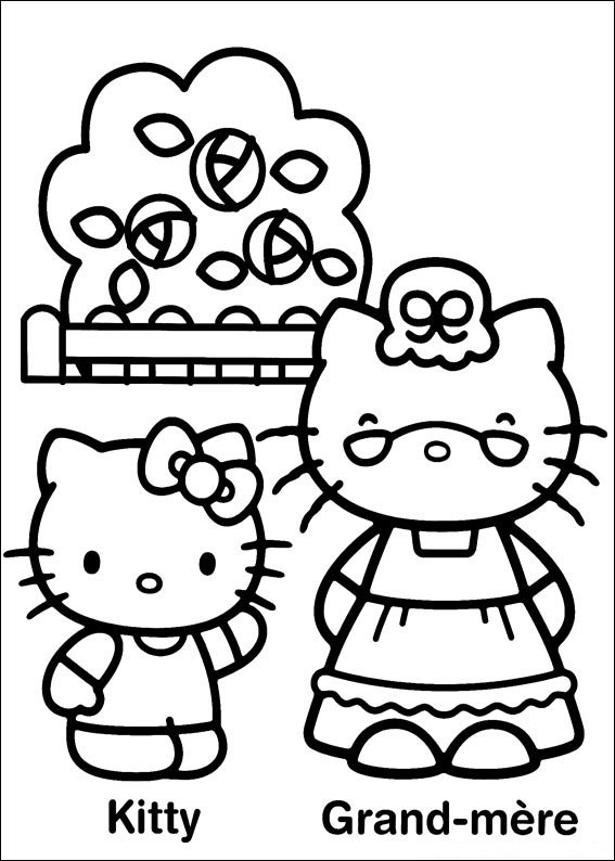 hello kitty para colorir vovô