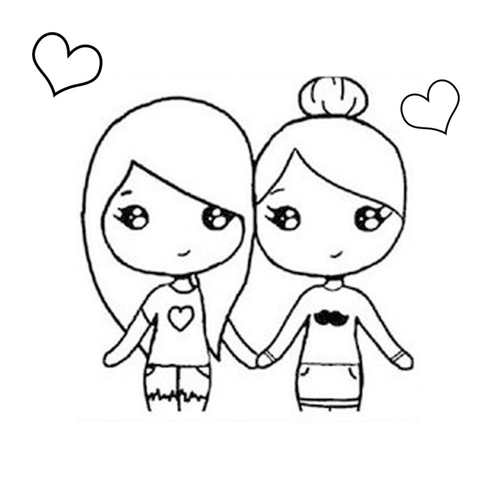 Desenhos de melhores amigas para colorir - Blog Ana Giovanna