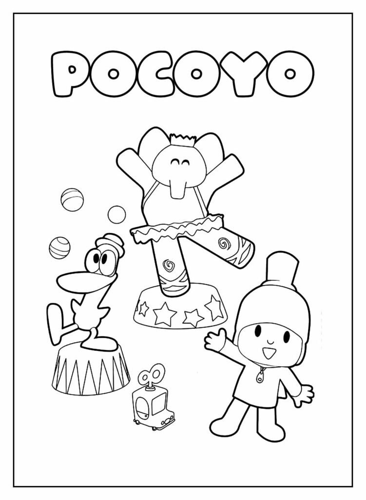 Desenho Educativo do Pocoyo para colorir
