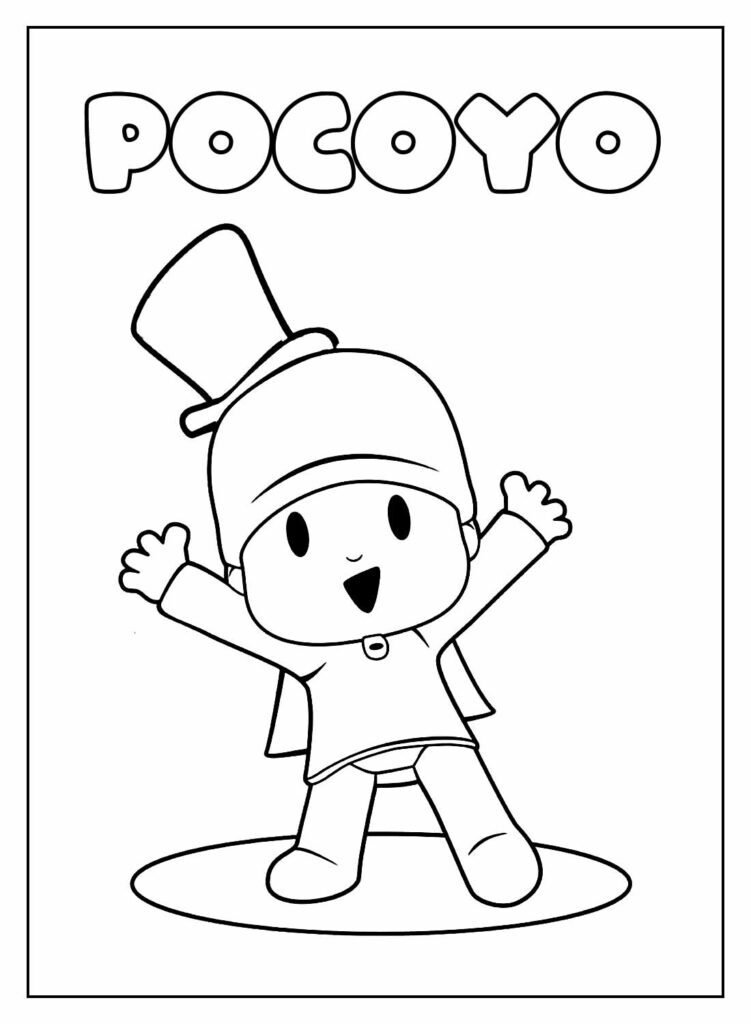 Desenho de Pocoyo para colorir e pintar