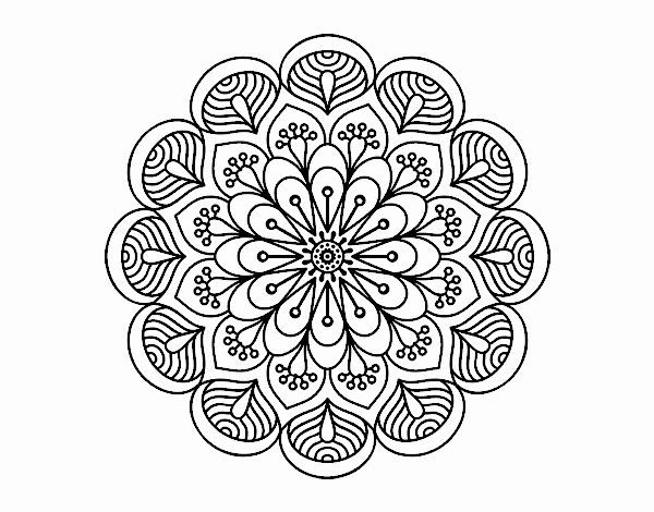 Mandala flor e folhas