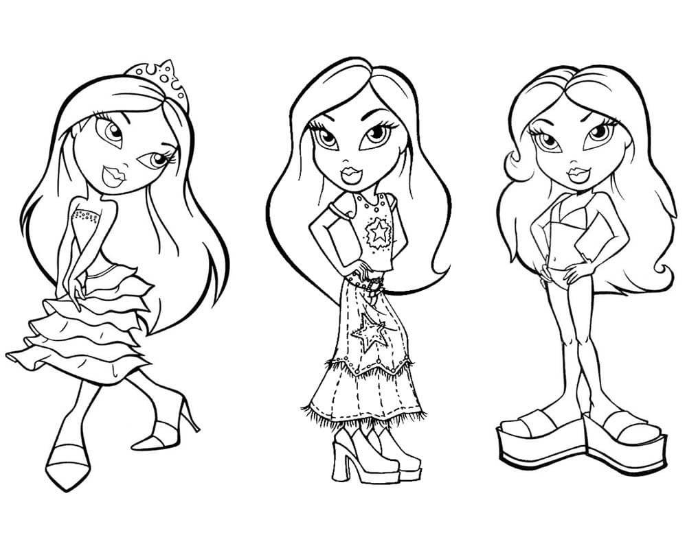 bratz para colorir e imprimir amigas