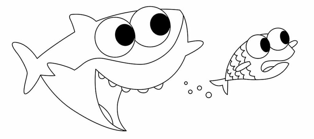 desenho de baby shark para pintar e colorir 5