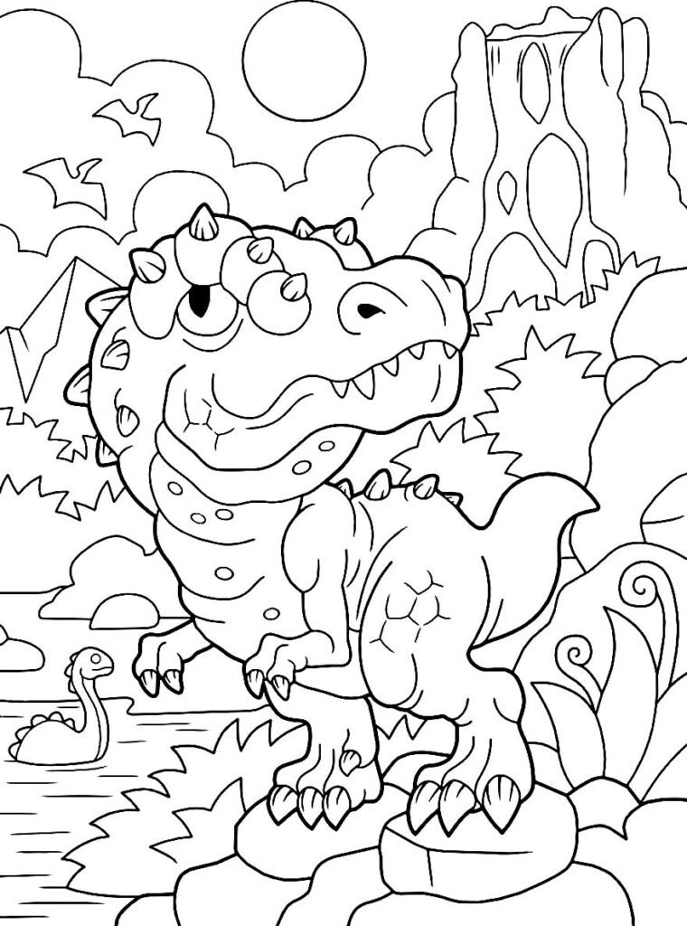 desenho de t rex para pintar e colorir 102