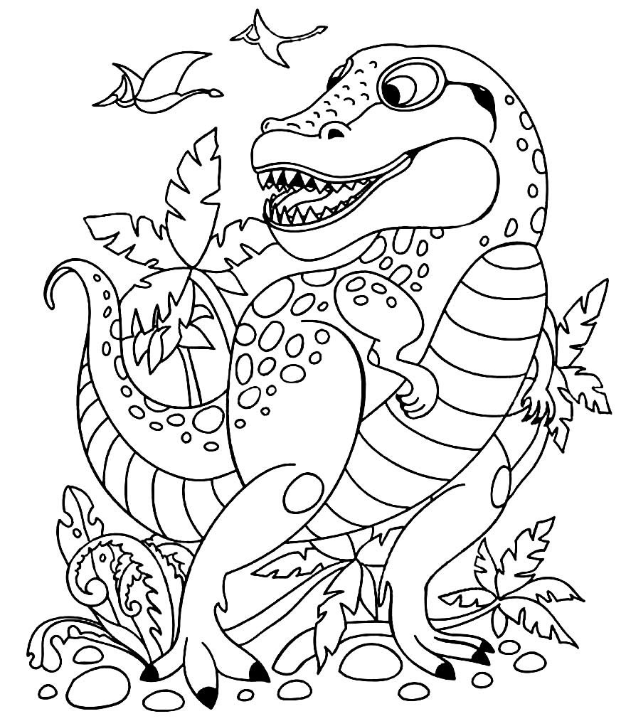 desenho de t rex para pintar e colorir 112